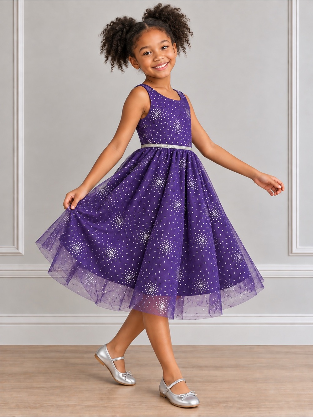 Holiday Editions Purple Sparkle Tulle Party Dress